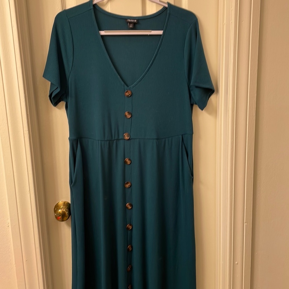 Teal sweater dress